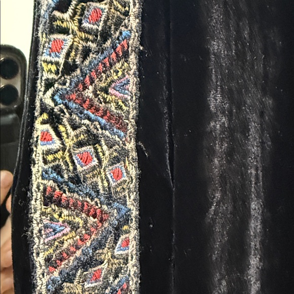 Johnny Was Black Wide Leg Pants with Embroidered Trim - Picture 5 of 5